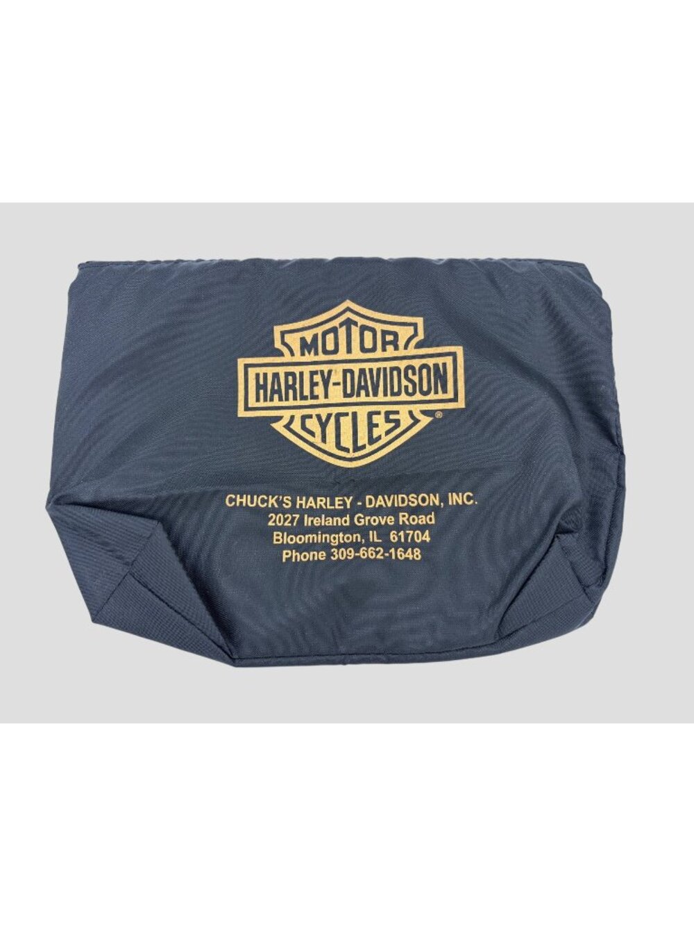 Vintage Harley Davidson Chuck's Bloomington IL, Dealer Promo Zipper Storage Bag